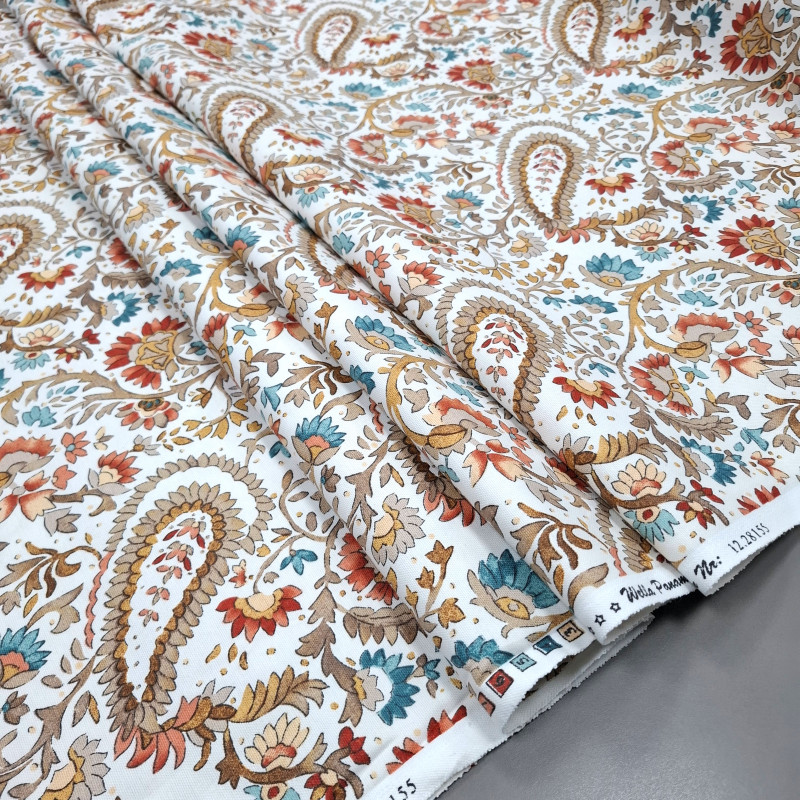 Скатертная ткань с пропиткой Пейсли огурцы коричневый 281556