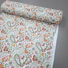 Скатертинна тканина з просоченням Пейслі огірки оливковий