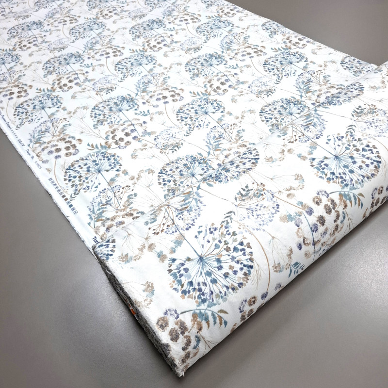 Тканина скатертинна з просоченням Сухоцвіти синій 296104