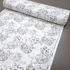 Тканина скатертинна з просоченням Сухоцвіти сірий