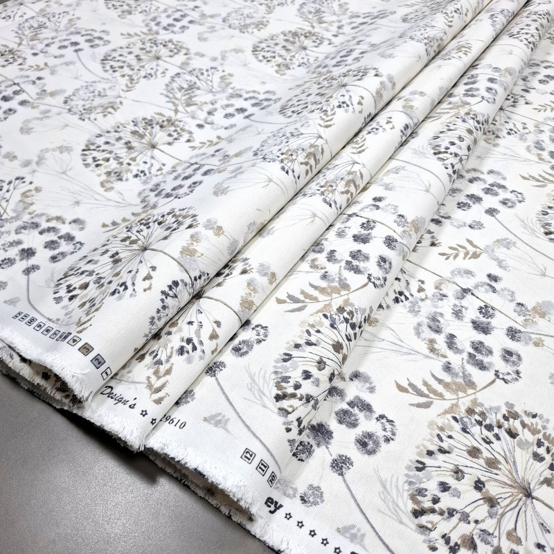 Тканина скатертинна з просоченням Сухоцвіти сірий 2961019