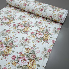 Скатертинна тканина з просоченням Весняні квіти рожевий