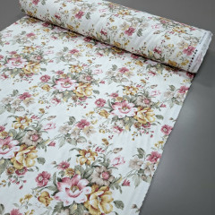 Скатертинна тканина з просоченням Весняні квіти рожевий