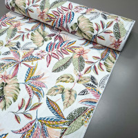 Скатертинна тканина з просоченням Гавайські квіти оливковий