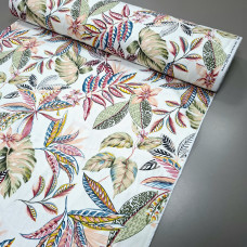 Скатертинна тканина з просоченням Гавайські квіти оливковий