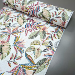 Скатертинна тканина з просоченням Гавайські квіти оливковий