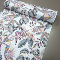 Скатертная ткань с пропиткой Гавайские цветы розовый