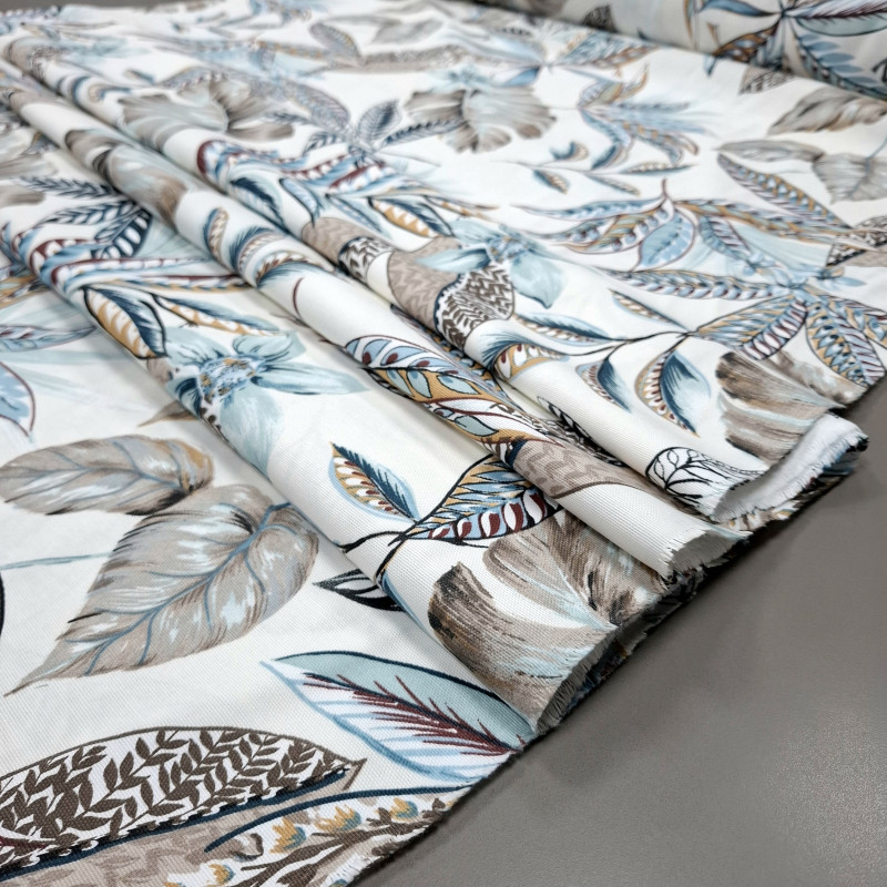 Скатертинна тканина з просоченням Гавайські квіти блакитний 240417