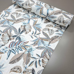 Скатертинна тканина з просоченням Гавайські квіти блакитний
