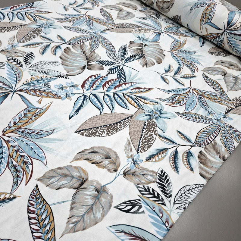 Скатертинна тканина з просоченням Гавайські квіти блакитний 240417