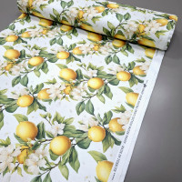 Скатертинна тканина з просоченням діджитал Квіти лимону 