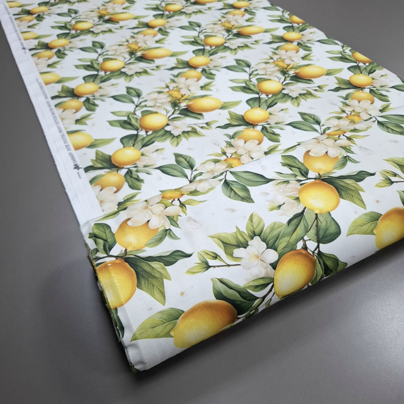 Скатертинна тканина з просоченням діджитал Квіти лимону 4321