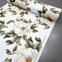 Тканина скатертна з просоченням діджитал Магнолія білий