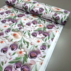 Скатертинна тканина з просоченням діджитал Тюльпани фіолетовий