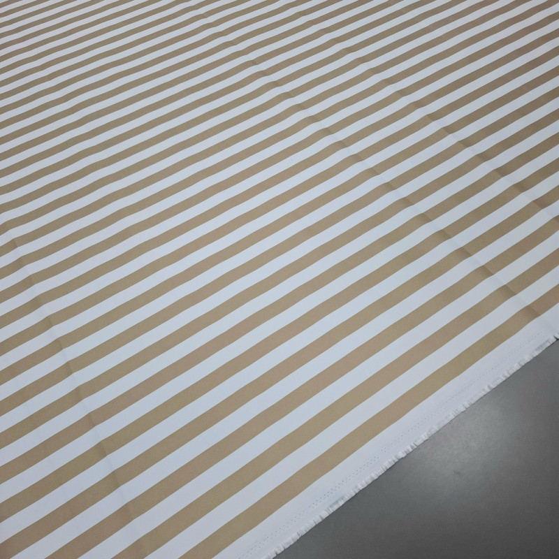 Тканина Оксфорд смужка бежевий 135 г/м2 600491