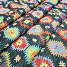 Тканина гобелен Геометричний візерунок чорний