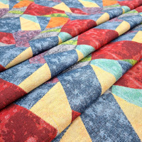 Ткань гобелен Калейдоскоп бордовый