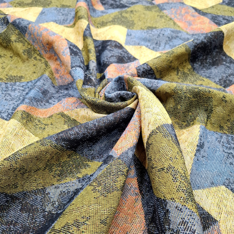 Тканина гобелен Калейдоскоп оливковий 306291