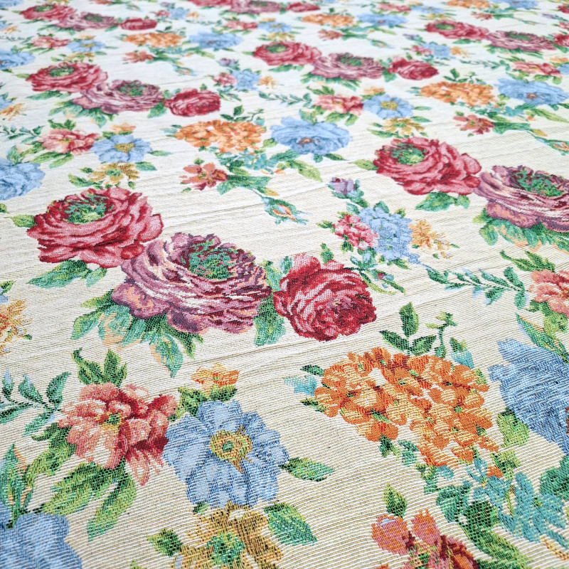 Тканина гобелен Троянди світло-бежевий 816291