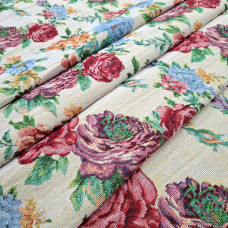 Тканина гобелен Троянди світло-бежевий