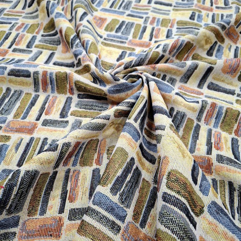 Тканина гобелен Тетріс оливковий 806291