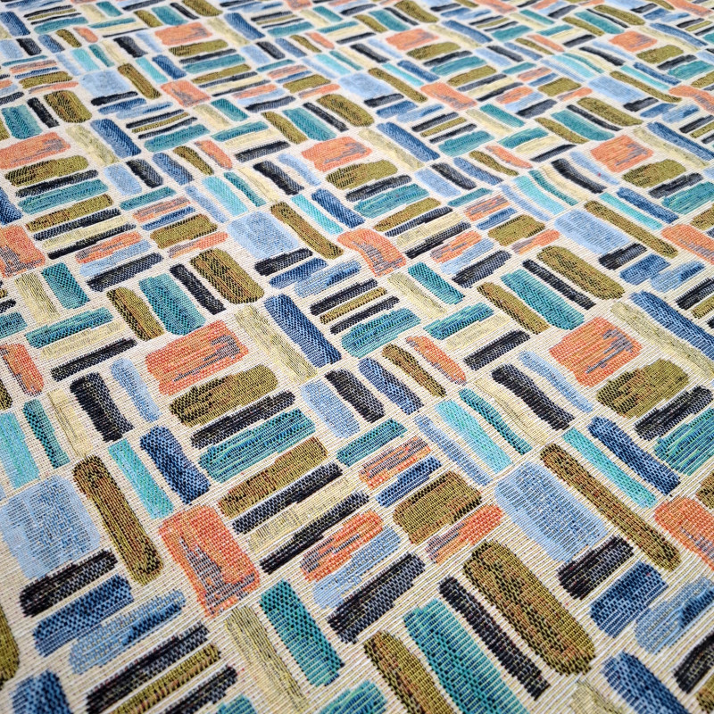 Тканина гобелен Тетріс синій 706291