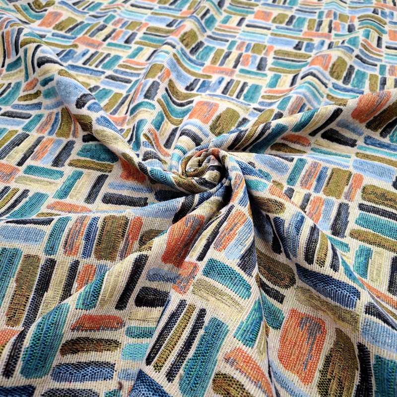 Тканина гобелен Тетріс синій 706291