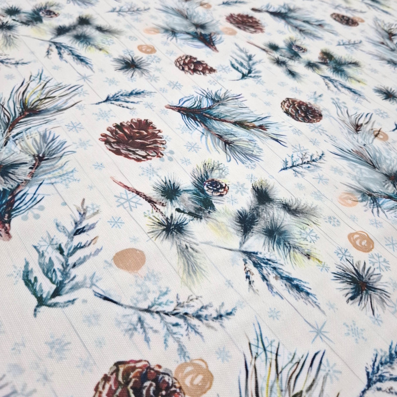 Новорічна тефлонова скатертина Шишки 120*120 см 1201081