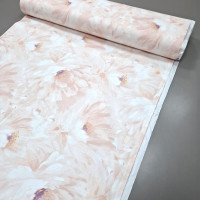 Тканина скатертинна з просоченням Пастельні квіти персиковий