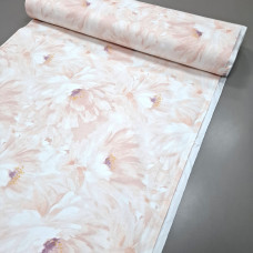 Тканина скатертинна з просоченням Пастельні квіти персиковий