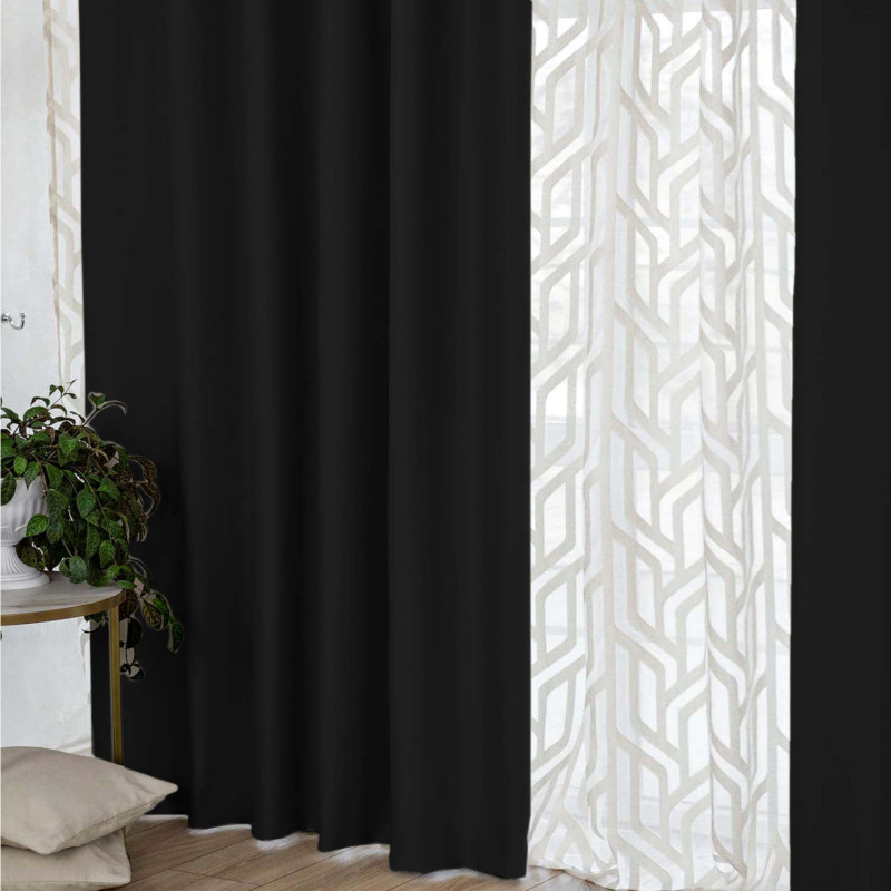 Комплект штор блекаут Ares чорний 150*270 см 3007768