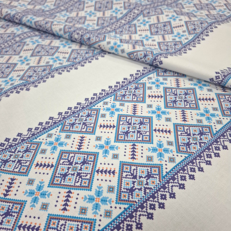 Скатертна тканина полупанама Етнічні ритми 150 см 490491