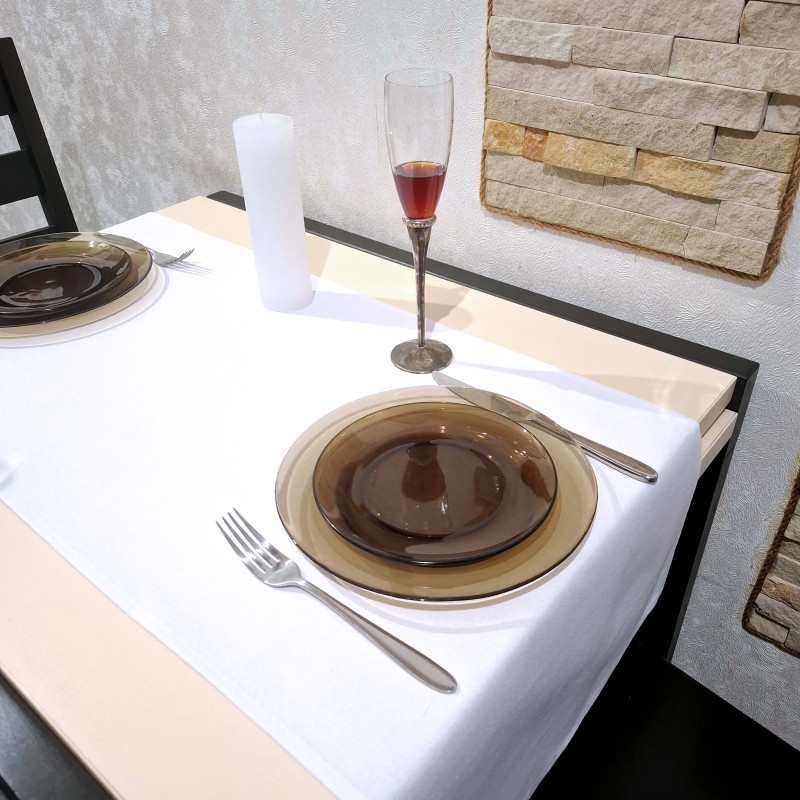 Дорожка на стол с пропиткой білий 45*175 см 1079