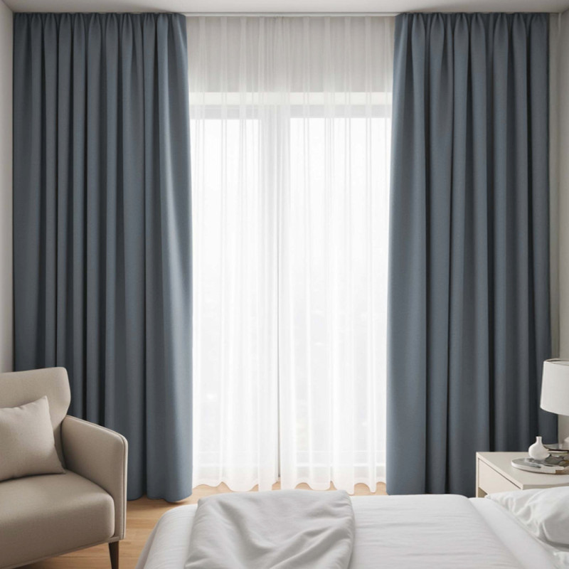Комплект штор блекаут Murk темно-сірий 150*270 см 300894841