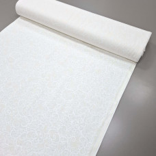 Скатертная ткань с пропиткой Принт жаккард Вьюнок молочный