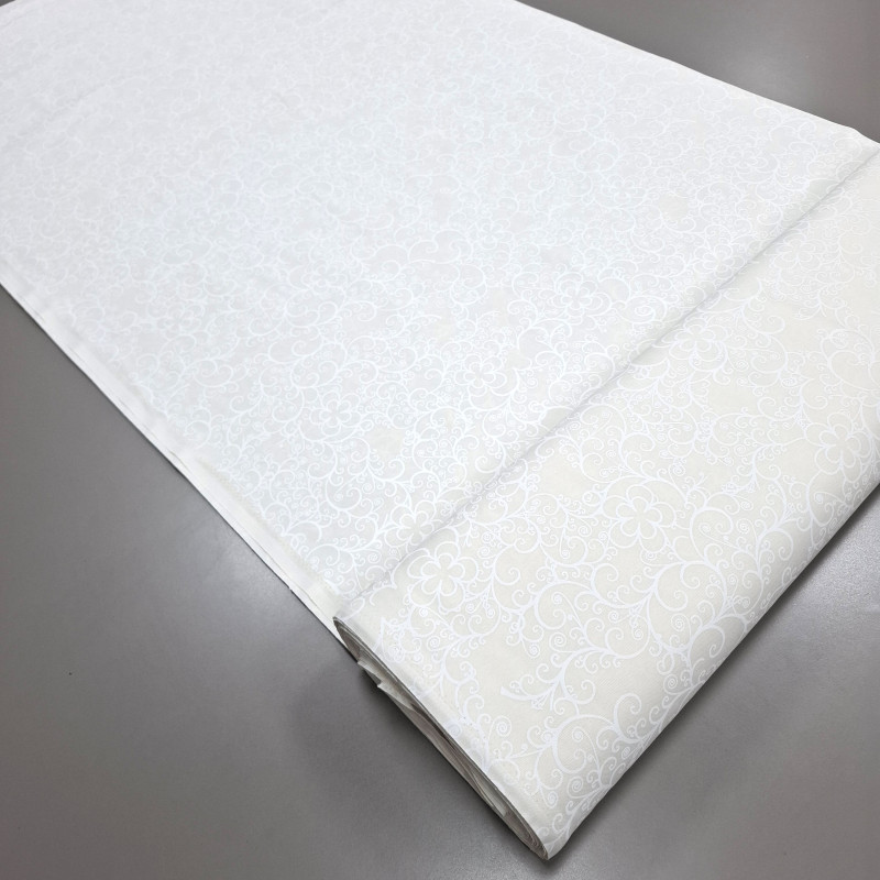 Скатертина тканина з просоченням Принт жаккард Берізка молочний 115914