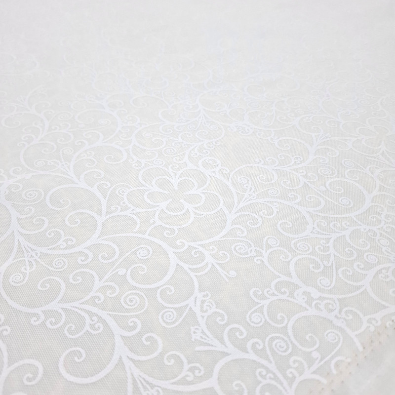 Скатертина тканина з просоченням Принт жаккард Берізка молочний 115914