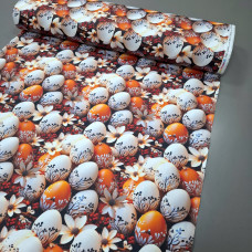 Скатертная ткань с пропиткой диджитал Писанка оранжевый