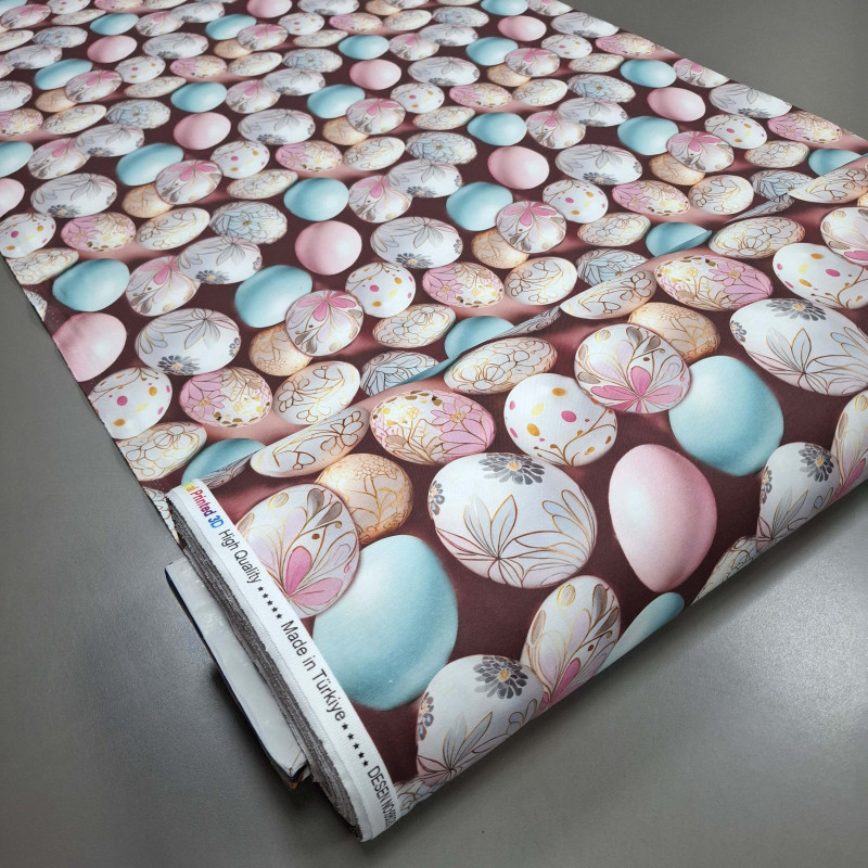 Скатертная ткань с пропиткой диджитал Писанка розовый 880822