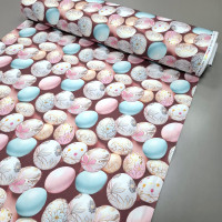 Скатертная ткань с пропиткой диджитал Писанка розовый