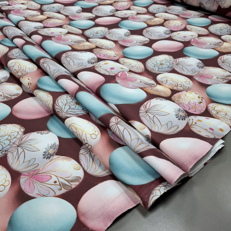 Скатертная ткань с пропиткой диджитал Писанка розовый 880822