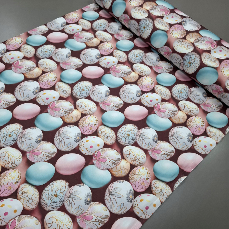 Скатертная ткань с пропиткой диджитал Писанка розовый 880822