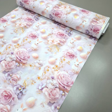 Скатерточная ткань с пропиткой диджитал Пасхальные яйца в розах