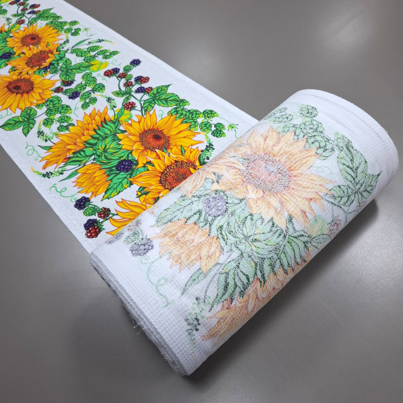 Тканина рушникова вафельна Соняхи 45 см 549491