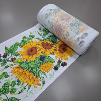 Тканина рушникова вафельна Соняхи 45 см