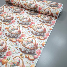 Скатертинна тканина з просоченням діджитал Великодній кошик