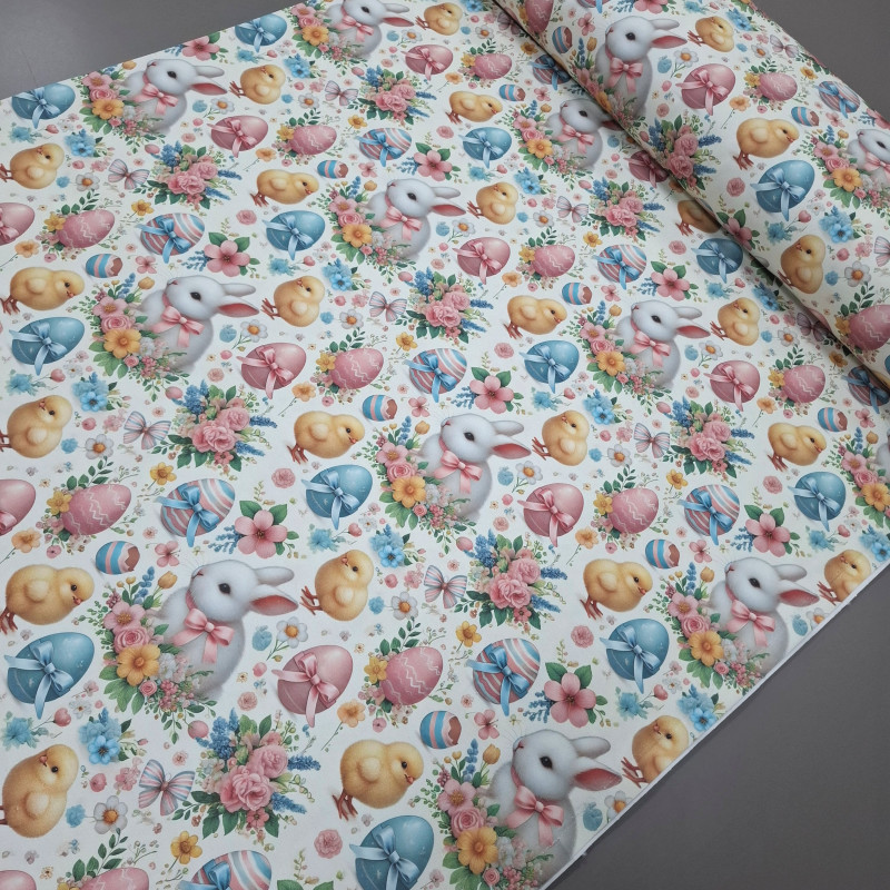 Скатерточная ткань с пропиткой диджитал Пасхальный кролик 29000