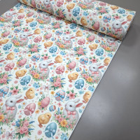 Скатерточная ткань с пропиткой диджитал Пасхальный кролик