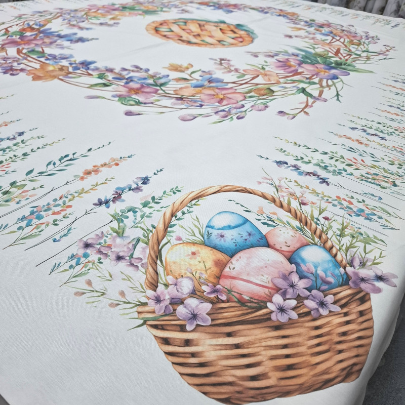 Скатертная ткань с пропиткой Панно Пасхальная корзина 28916