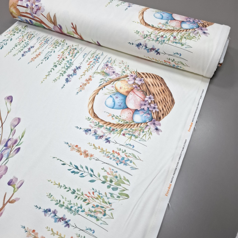 Скатертная ткань с пропиткой Панно Пасхальная корзина 28916